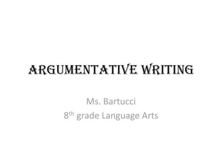 Argumentative writing