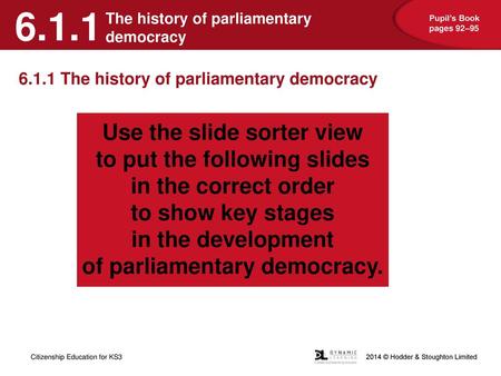 Use the slide sorter view to put the following slides