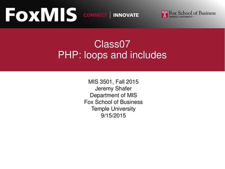 Class07 PHP: loops and includes