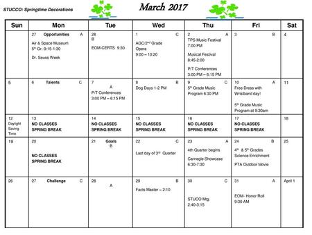 March 2017 Sun Mon Tue Wed Thu Fri Sat SEPTEMBER 2005