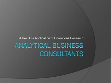 Analytical Business Consultants