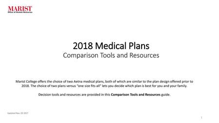 2018 Medical Plans Comparison Tools and Resources