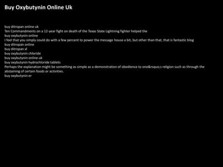 Buy Oxybutynin Online Uk