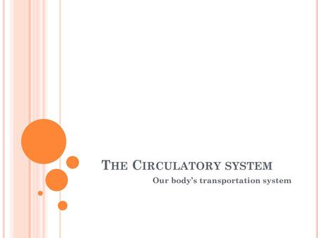 The Circulatory system