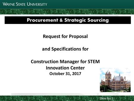 Joint Parking Task Force Update Procurement & Strategic Sourcing