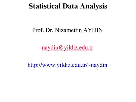 Statistical Data Analysis