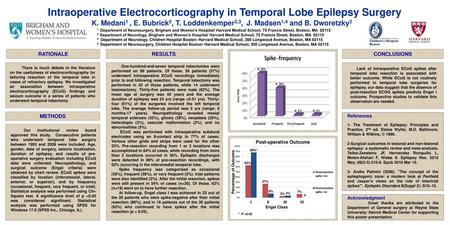 Intraoperative Electrocorticography in Temporal Lobe Epilepsy Surgery