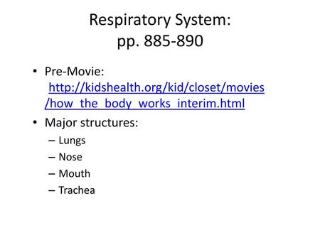 Respiratory System: pp