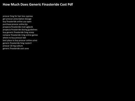 How Much Does Generic Finasteride Cost Pdf