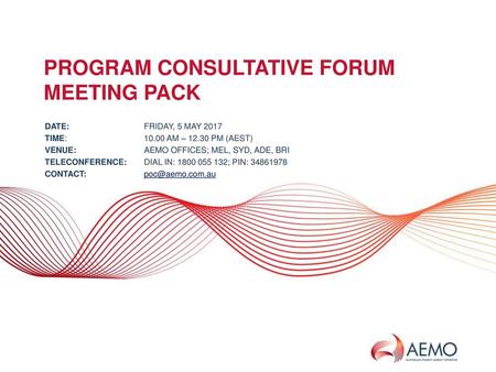 PROGRAM CONSULTATIVE FORUM Meeting pack