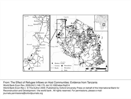 M ap 1.  Camps and Markets in Tanzania, 1993–94