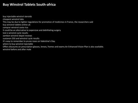 Buy Winstrol Tablets South-africa