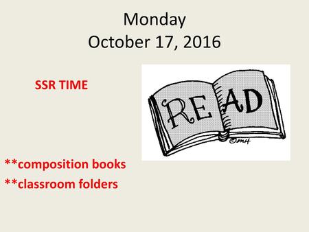 SSR TIME **composition books **classroom folders