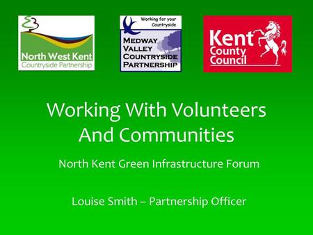 Working With Volunteers And Communities