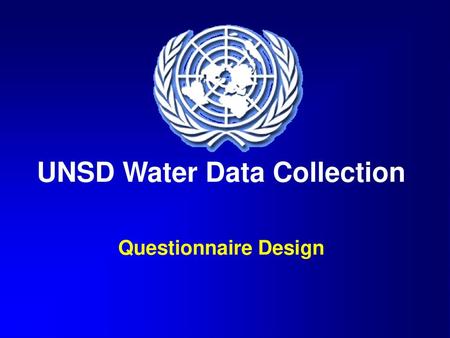 UNSD Water Data Collection