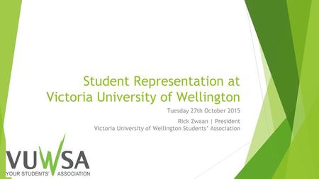 Student Representation at Victoria University of Wellington