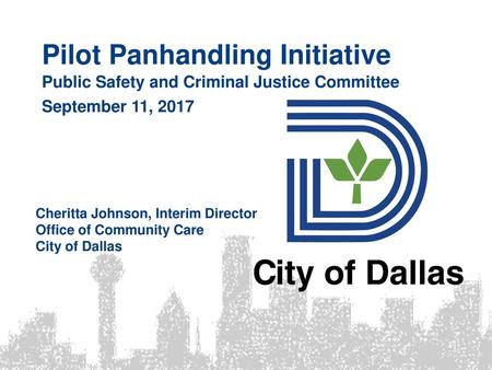 Pilot Panhandling Initiative