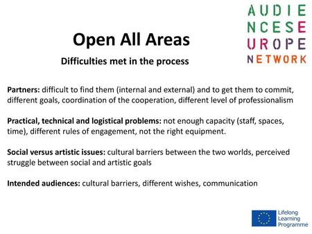 Open All Areas Difficulties met in the process