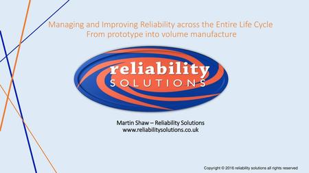 Martin Shaw – Reliability Solutions