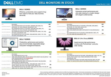 DELL MONITORS IN STOCK DELL S SERIES DELL E SERIES