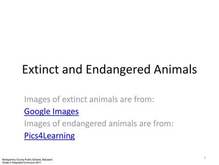 Extinct and Endangered Animals