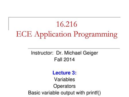 ECE Application Programming