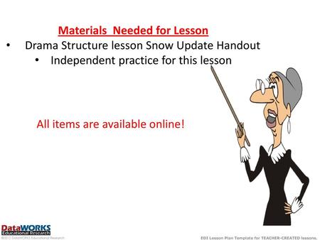 Materials Needed for Lesson