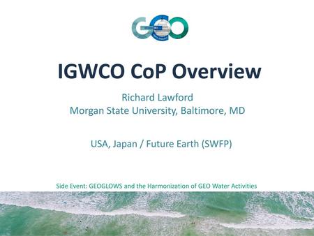 IGWCO CoP Overview Richard Lawford