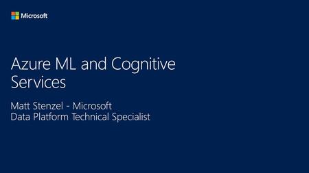 Azure ML and Cognitive Services