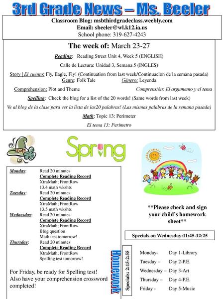 3rd Grade News – Ms. Beeler