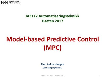 Model-based Predictive Control (MPC)