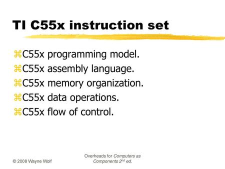 Overheads for Computers as Components 2nd ed.