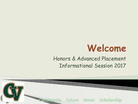 Honors & Advanced Placement Informational Session 2017