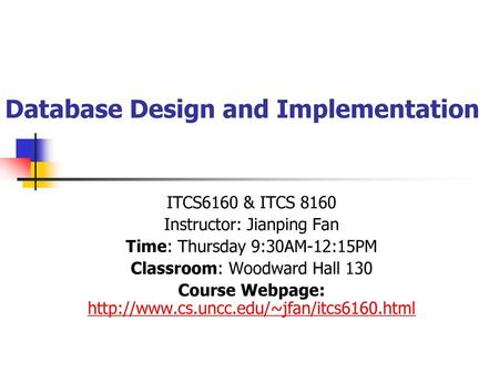 Database Design and Implementation