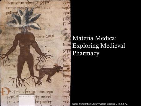 Materia Medica: Exploring Medieval Pharmacy