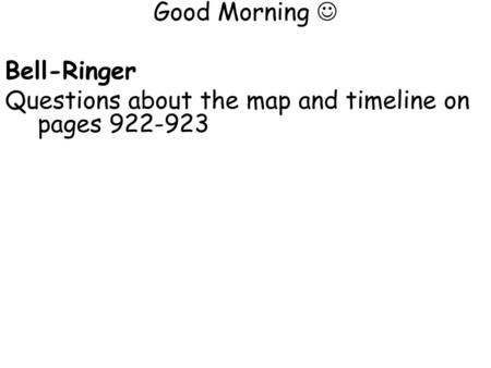 Good Morning  Bell-Ringer