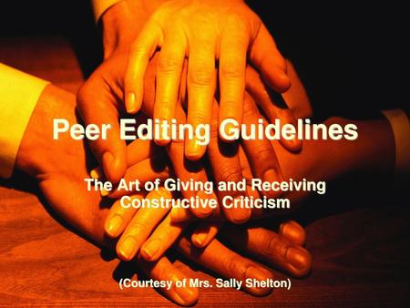 Peer Editing Guidelines