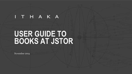 User guide to books at jstor