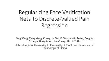 Regularizing Face Verification Nets To Discrete-Valued Pain Regression