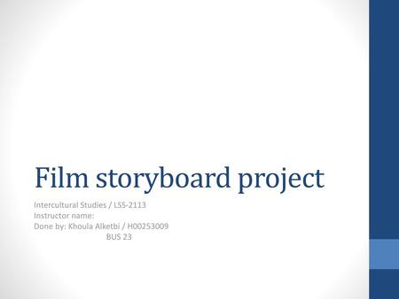 Film storyboard project