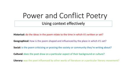 Power and Conflict Poetry