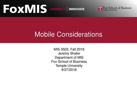 Mobile Considerations