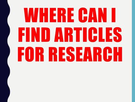 Where can I find articles for research