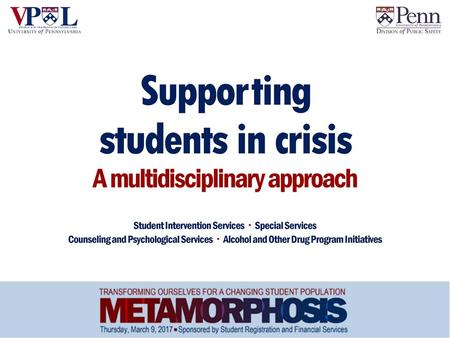 Suppor ting students in crisis A multidisciplinary approach