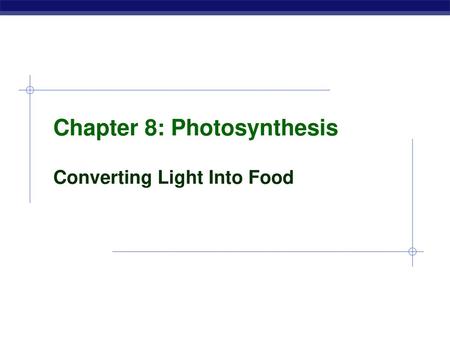 Chapter 8: Photosynthesis