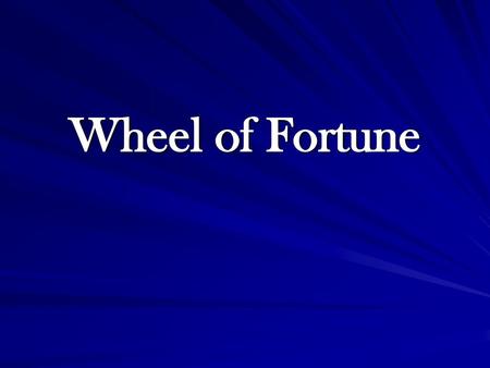 Wheel of Fortune How to set up the game: