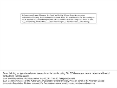 Figure 1. Examples of e-cigarette discussions in social media