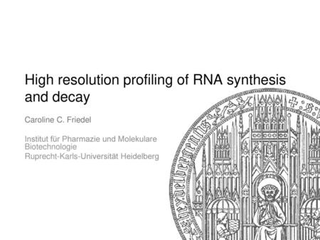 High resolution profiling of RNA synthesis and decay