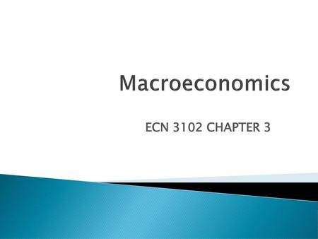 Macroeconomics ECN 3102 CHAPTER 3.