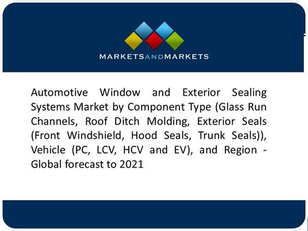 Automotive Window and Exterior Sealing Systems Market by Component Type (Glass Run Channels, Roof Ditch Molding, Exterior Seals.